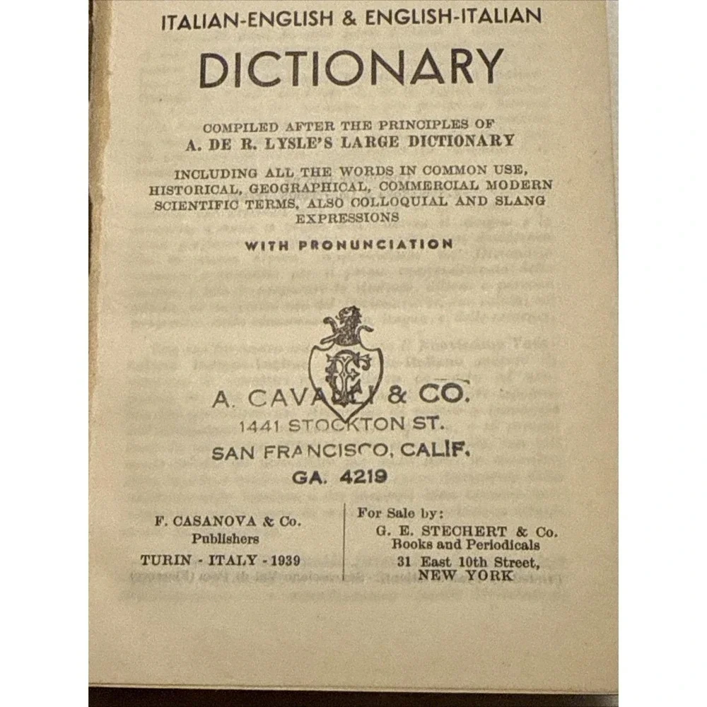 The Latest Modern Italian-English & English-Italian Dictionary